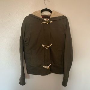 ⏩ Roots Sherpa-Lined Hoodie Toggle Olive